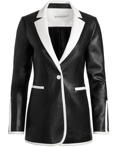 Alice + Olivia Alice + Olivia BLAZER AUS LEDERIMITAT BREANN - Schwarz