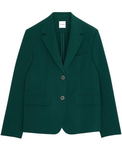 St. John Single-breasted Cady Blazer - Green