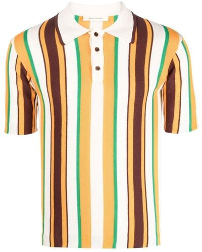 Wales Bonner Optimist Striped Cotton Polo Shirt - Orange