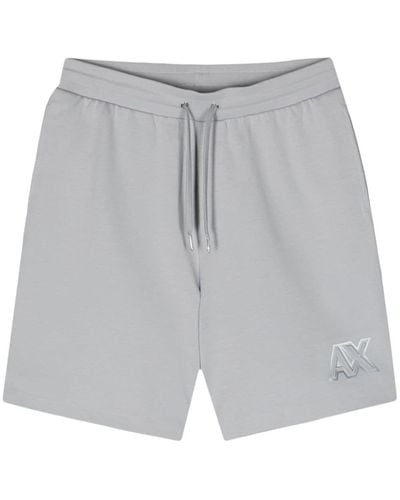 Armani Exchange Logo-embossed Track Shorts - Gray