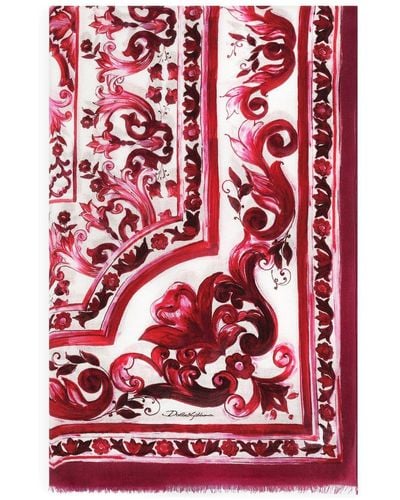 Dolce & Gabbana Printed Cashmere And Modal Scarf (135 X 200) - Red