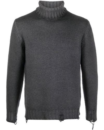 PT Torino Roll-neck Knitted Sweater - Grey