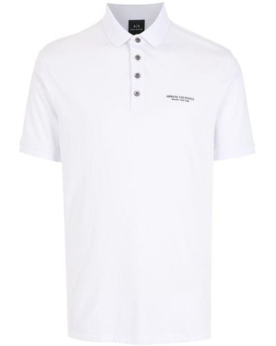 Armani Exchange Poloshirt mit Logo-Print - Weiß