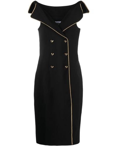 Moschino Teddy-button Double-breasted Pencil Dress - Black