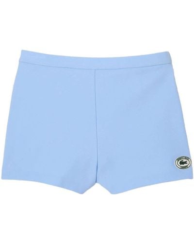 Sporty & Rich X Lacoste Logo-appliqué Shorts - Blue