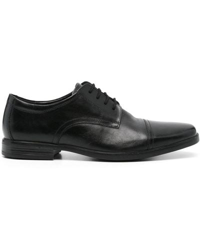 Clarks Howard Cap Leather Shoes - Black