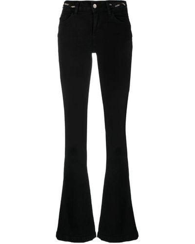 Liu Jo Chain-embellished Flared Jeans - Black