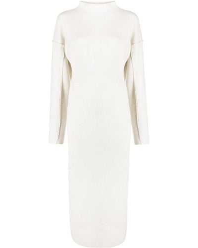 D'Estree Jadé Exposed-seam Midi Dress - White