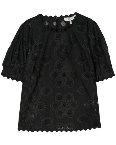 Munthe Moskva Floral-lace Blouse - Black