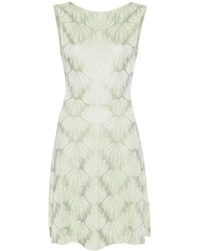 Emporio Armani Floral-jacquard sleeveless minidress - Verde
