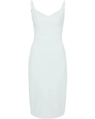 Elisabetta Franchi Crepe-Texture Midi Dress - White