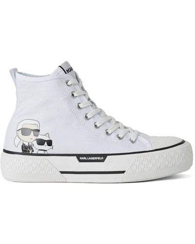 Karl Lagerfeld Ikonik NFT Kampus Max III High-Top-Sneakers - Weiß