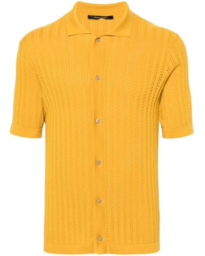 Tagliatore Jesse Pointelle-knit Polo Shirt - Yellow