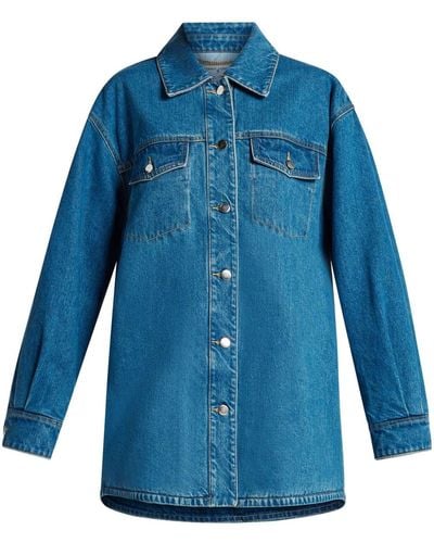 Ronny Kobo Bristol Spread-collar Denim Shirt Jacket - Blue