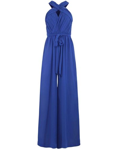 Badgley Mischka Jumpsuit Met Wijde Pijpen - Blauw