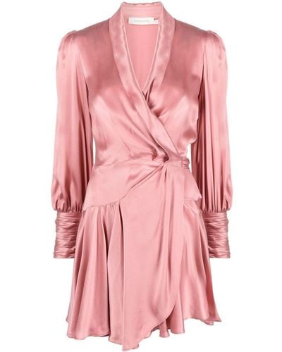 Zimmermann Short Wrap Dress - Pink