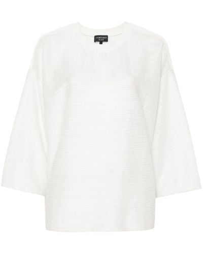 Emporio Armani Semi-transparentes Icon T-Shirt - Weiß