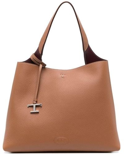 Tod's Shopper aus gekörntem Leder - Braun