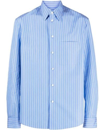 Lanvin Striped Poplin Shirt - Blue