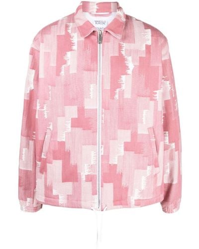 Marcelo Burlon Geometric-print Shirt Jacket - Pink