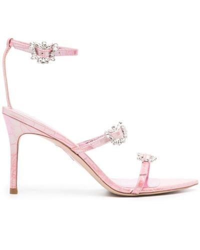 Sophia Webster 85mm Grace Mid Leather Sandals - Pink