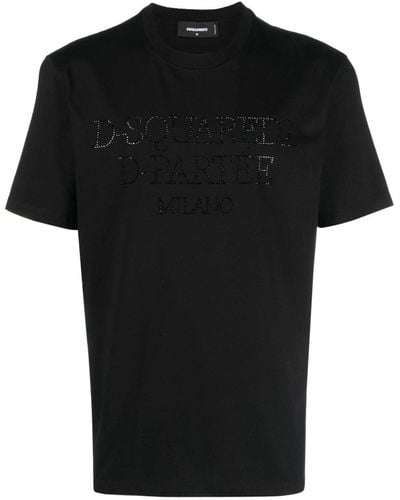 DSquared² スタッズロゴ Tシャツ - ブラック
