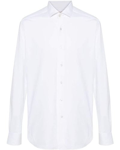 Xacus Camicia con spacchetto sul collo - Bianco