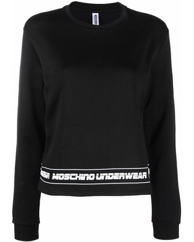Moschino ロゴトリム スウェットシャツ - ブラック