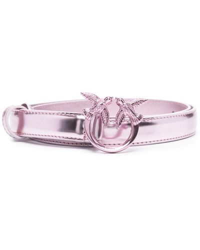 Pinko Love Berry Leather Belt - Pink