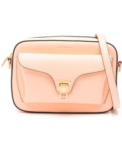 Coccinelle Small Leather Cross Body Bag - Pink