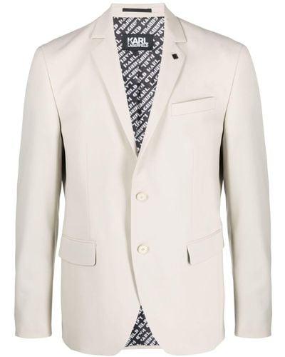 Karl Lagerfeld Clever Single-breasted Blazer - Natural