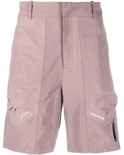A_COLD_WALL* Pantalones cortos Irregular Dye con logo - Morado