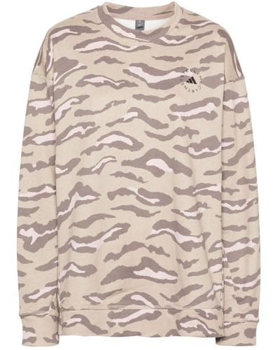 adidas By Stella McCartney Logo-print Leopard Sweatshirt - Natural