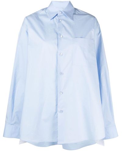 MM6 by Maison Martin Margiela Katoenen Blouse Met Krijtstreep - Blauw