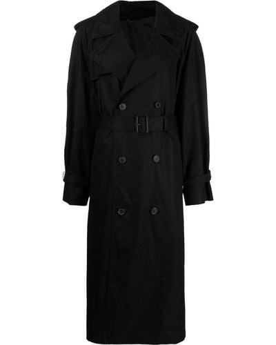 Wardrobe NYC Trenchcoat Met Dubbele Rij Knopen - Zwart