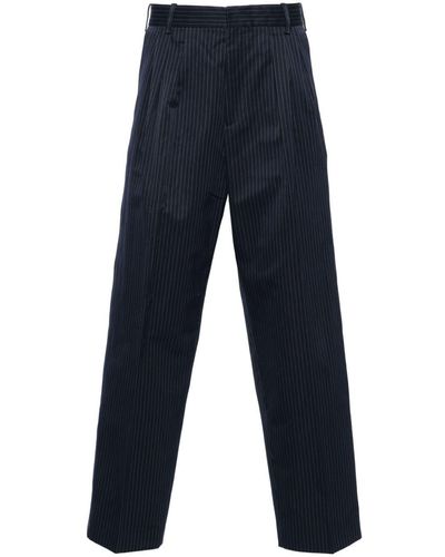 KENZO Pinstriped Tapered Trousers - Blue