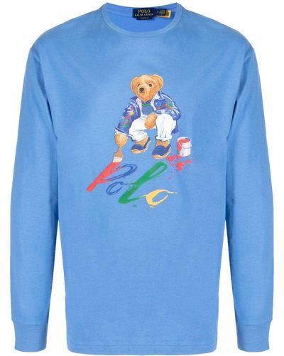 Polo Ralph Lauren T-Shirt mit Polo Bear-Print - Blau