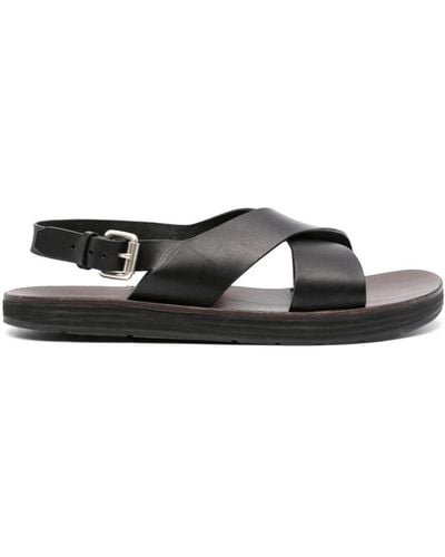 Premiata Crossover-strap Leather Sandals - Black
