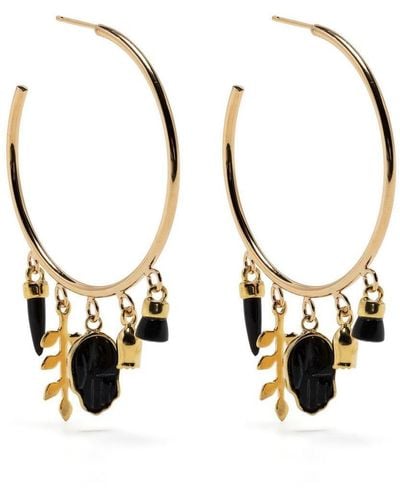Isabel Marant Charm-detail Hoop Earrings - Metallic