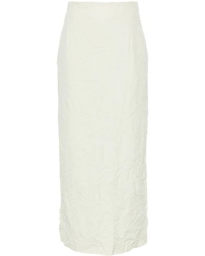 AURALEE Crinkled-finish Cotton Skirt - White