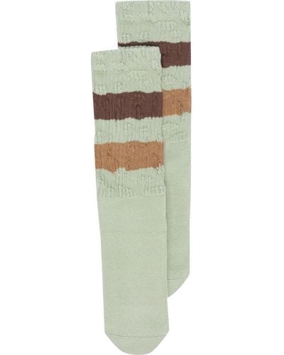 Golden Goose Intarsia-knit Logo Ankle Socks - Green