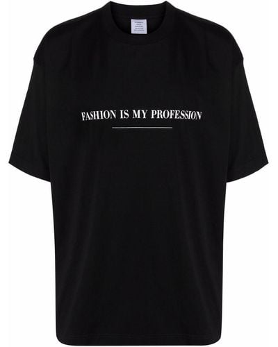 Vetements T-Shirt mit Slogan-Print - Schwarz