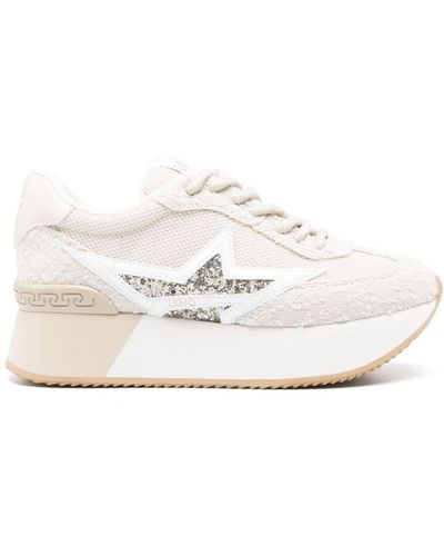 Liu Jo Metallic Sneakers Met Mesh - Wit