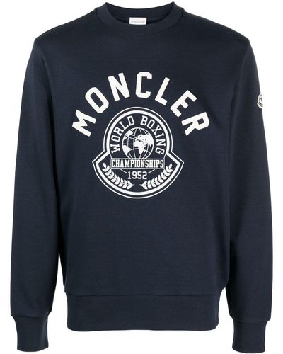 Moncler Sweater Met Logoprint - Blauw