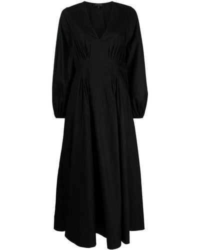 Lee Mathews Soho V-neck Cotton Dress - Black
