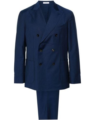 Boglioli Double-breasted pinstriped suit - Azul