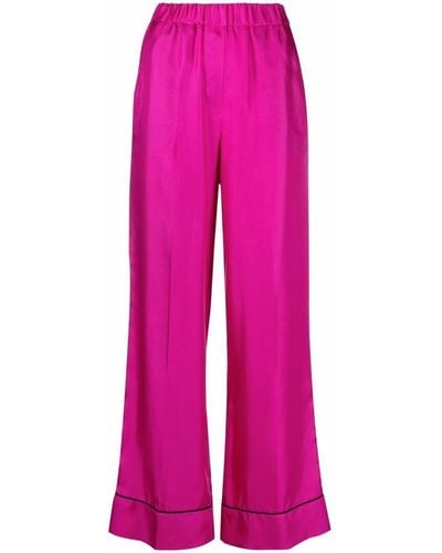 Blanca Vita Satin-effect Wide-leg Pants - Pink