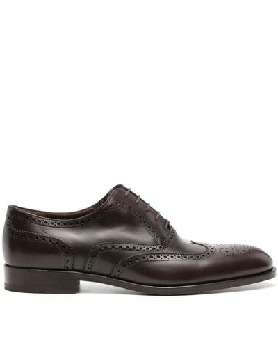 Fratelli Rossetti Perforated-detail Leather Oxford Shoes - Brown