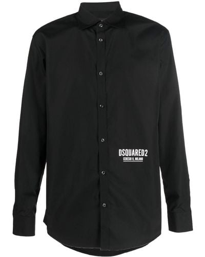 DSquared² Logo-print Long-sleeve Shirt - Black