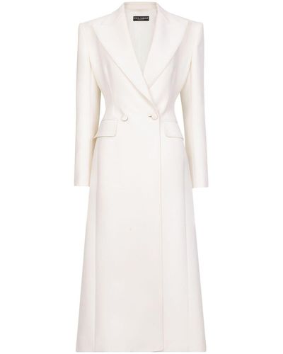 Dolce & Gabbana Double-breasted Wool-blend Coat - White